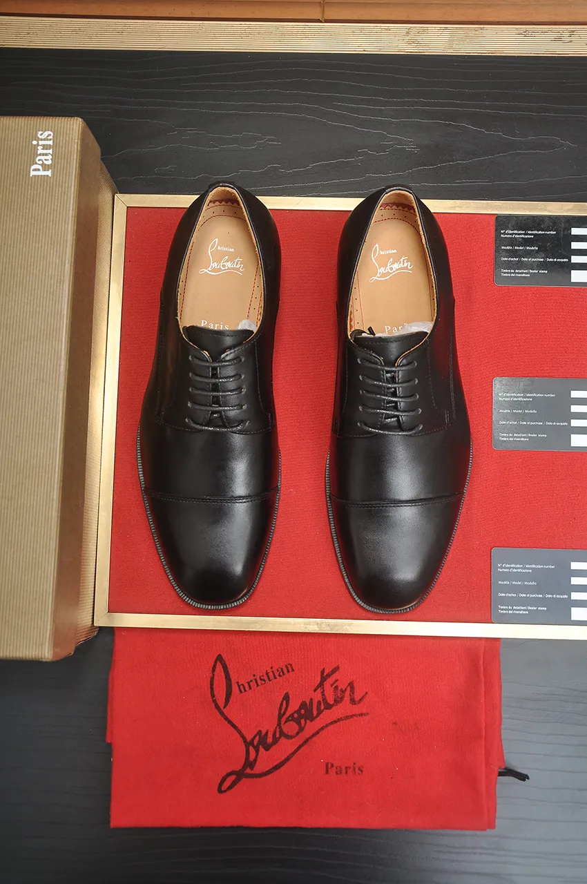 Men's shoes 💰620💶 [Chrstian Loubotin] Red-soled shoes 💋Original mold opening, the highest version on the market, purely handmade ➕Imported cowhide uppers, first-layer water-dyed cowhide lining! Original EU high-gloss outsole. 38 to 45 (45 customized)